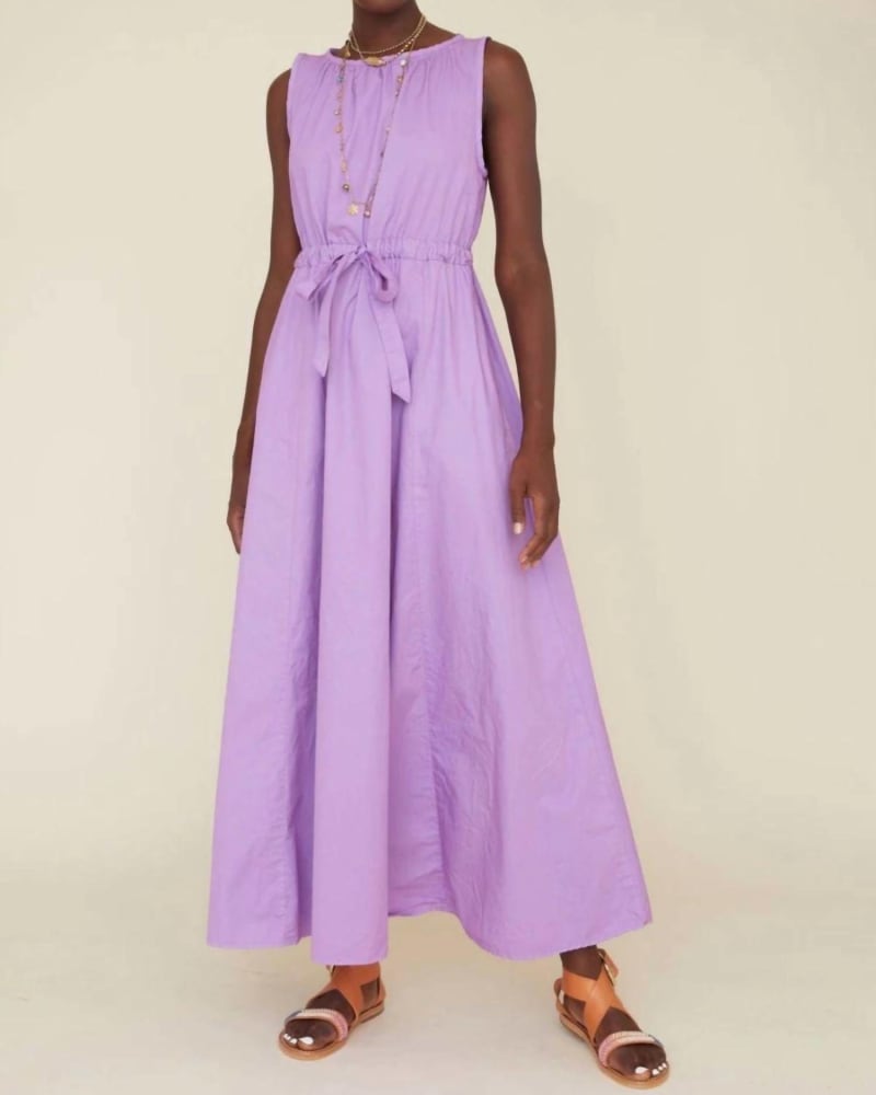 Front of a model wearing a size Large Rhiannon Dress in Wild Violet in Wild Violet by XIRENA. | dia_product_style_image_id:337447